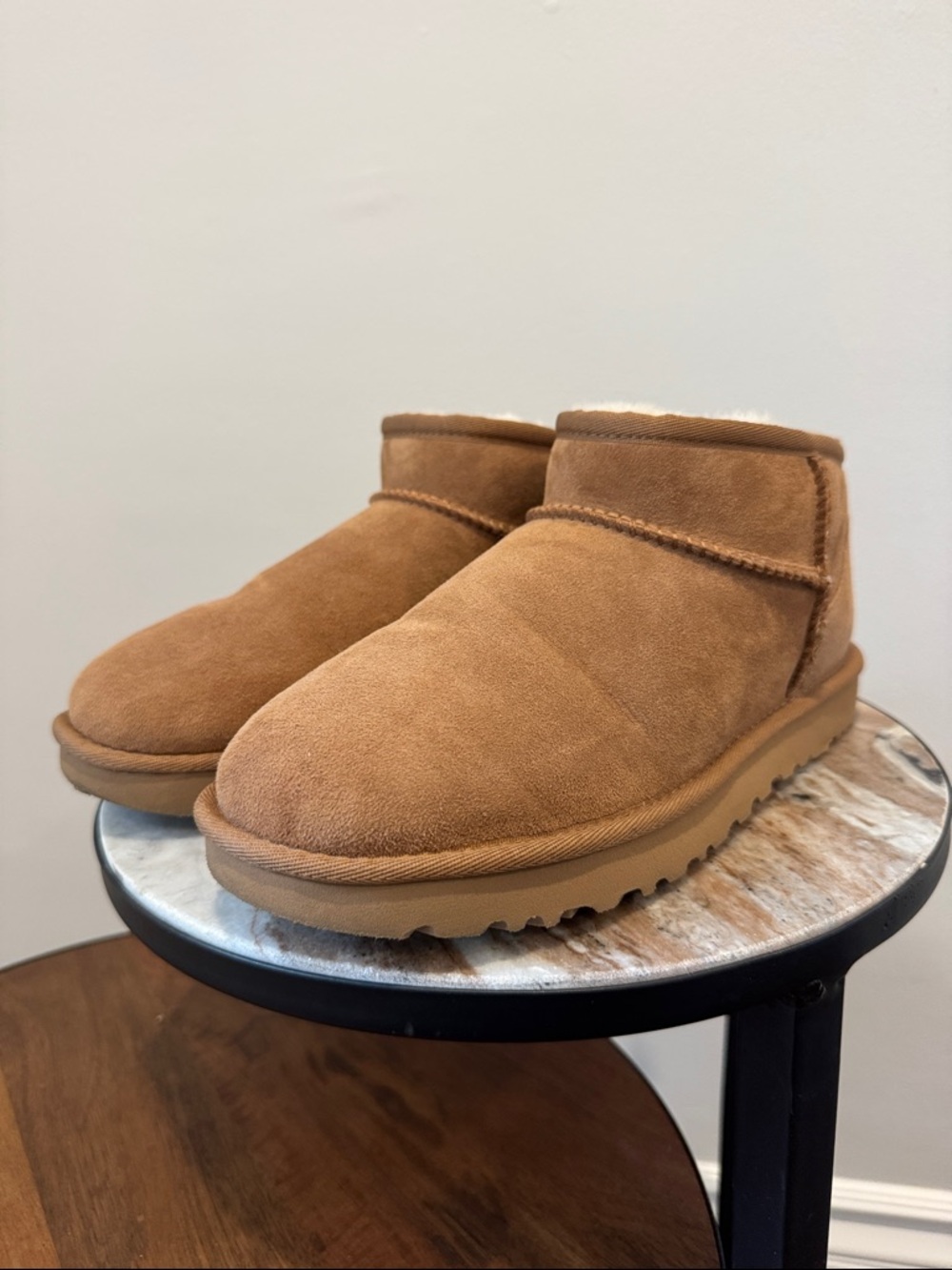 UGG Chestnut Suede Classic Ultra Mini Bootie